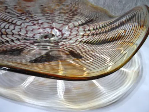 Glasschale in amber/ Punti CIOTOLA di Vetro