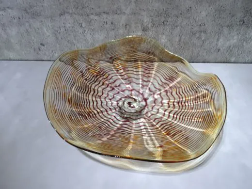Glasschale in amber/ Punti CIOTOLA di Vetro
