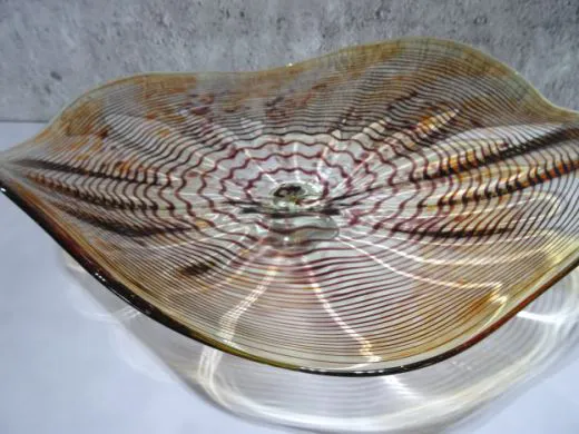 Glasschale in amber/ Punti CIOTOLA di Vetro