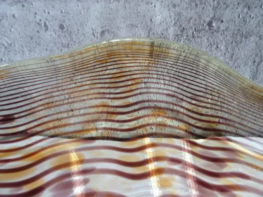 Glasschale in amber/ Punti CIOTOLA di Vetro