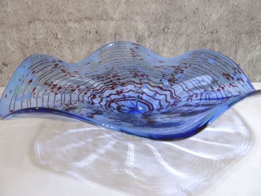 Glasschale in blau/ Punti CIOTOLA di Vetro