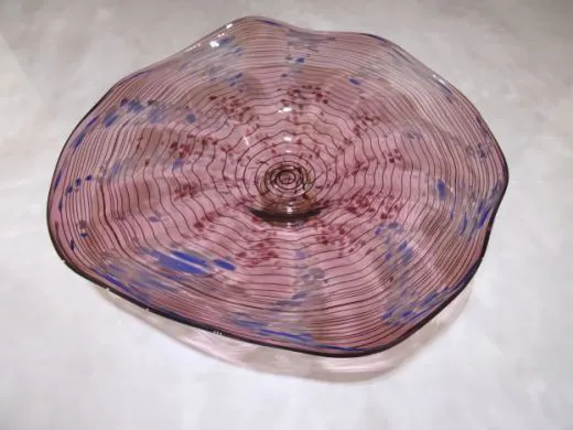 Glasschale in purpur/ Punti CIOTOLA di Vetro