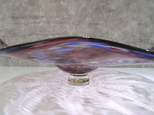Glasschale in purpur/ Punti CIOTOLA di Vetro
