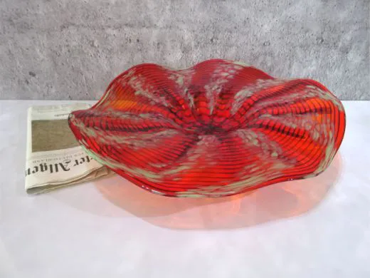 Glasschale in rot/ Punti CIOTOLA di Vetro