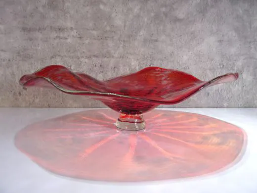 Glasschale in dunkelrot/ Punti CIOTOLA di Vetro