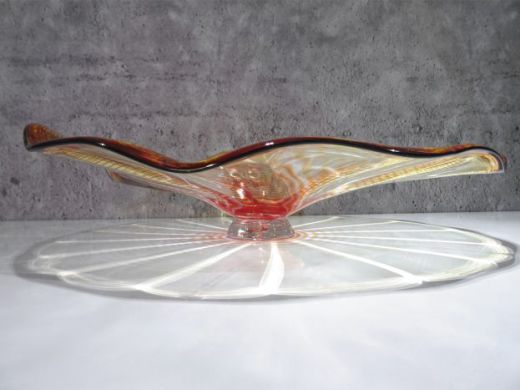 Glasschale in amber/ SPIRALI di Vetro
