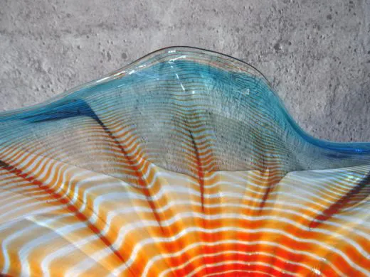 Glasschale in blau/ SPIRALI di Vetro