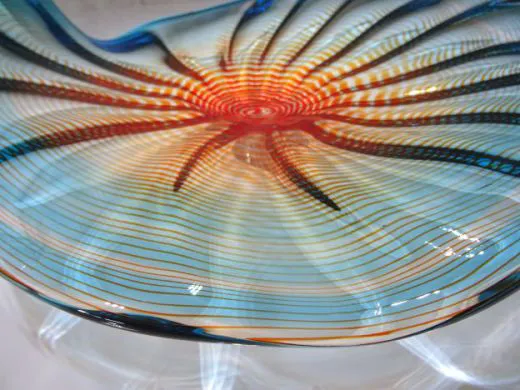 Glasschale in blau/ SPIRALI di Vetro