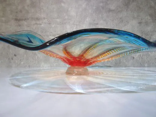 Glasschale in blau/ SPIRALI di Vetro