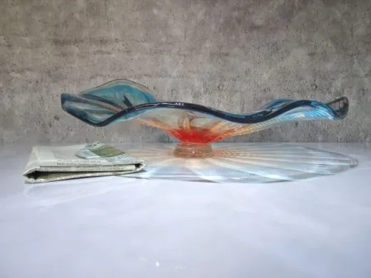Glasschale in blau/ SPIRALI di Vetro