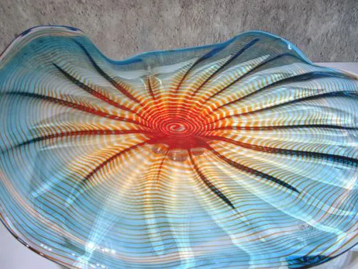 Glasschale in blau/ SPIRALI di Vetro