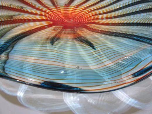 Glasschale in blau/ SPIRALI di Vetro