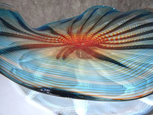 Glasschale in blau/ SPIRALI di Vetro