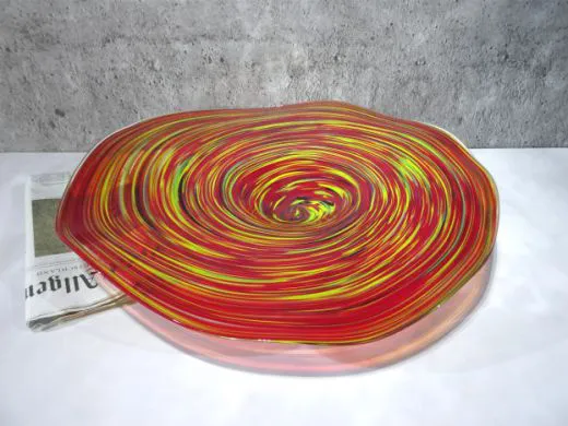 Glasschale in rot/ URAGANI di Vetro