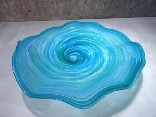 Glasschale in türkis-blau/ URAGANI di Vetro