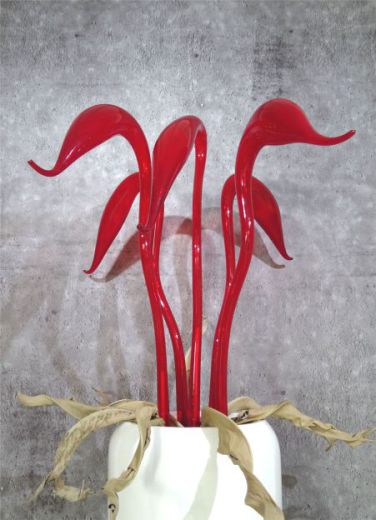 Glasskulptur 5-teilig in rot/ CIGNO di Vetro