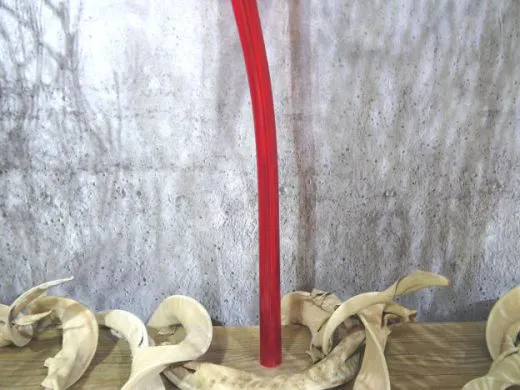 Glasskulptur in rot/ CIGNO di Vetro