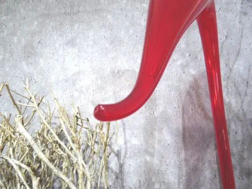 Glasskulptur in rot/ CIGNO di Vetro