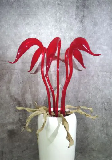 Glasskulptur 5-teilig in rot/ CIGNO di Vetro
