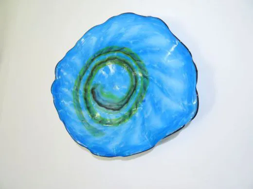 Glasteller in blau/ TROTTOLLA di Vetro