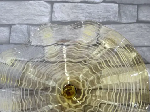 Wandteller in amber/ FOGLIA di Vetro