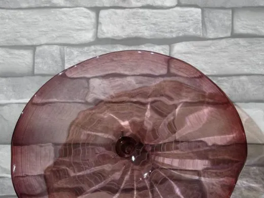 Wandteller in purpur/ FOGLIA di Vetro
