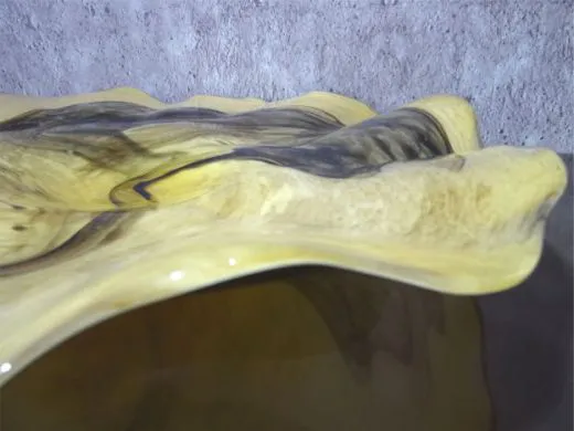 Glasteller in amber/ MARMO di Vetro