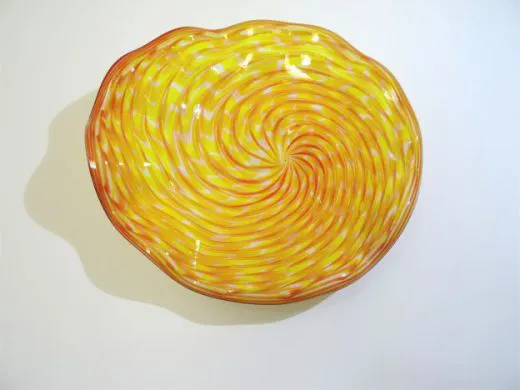 Glasteller in orange-gelb/ MOSAICO di Vetro