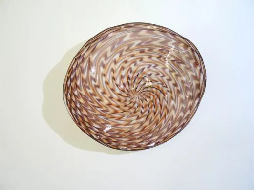 Glasteller in braun-beige/ MOSAICO di Vetro