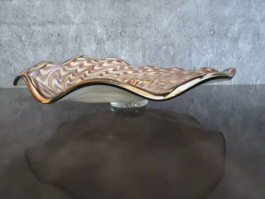Glasteller in braun-beige/ MOSAICO di Vetro
