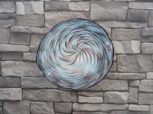 Glasteller in purpur-blau/ MOSAICO di Vetro