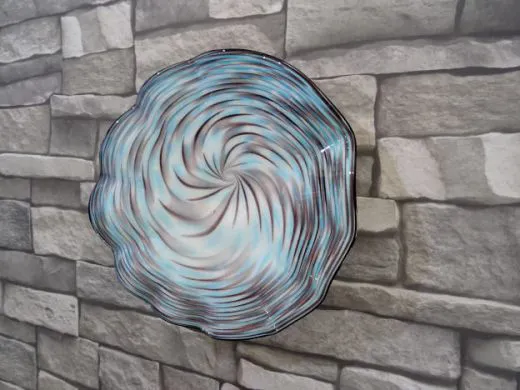 Glasteller in purpur-blau/ MOSAICO di Vetro