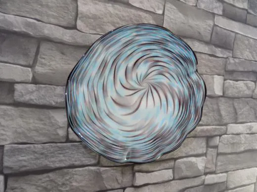 Glasteller in purpur-blau/ MOSAICO di Vetro