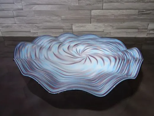 Glasteller in purpur-blau/ MOSAICO di Vetro