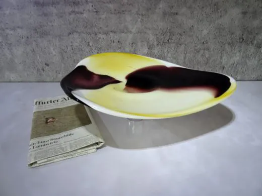 Wandteller in amber/ LASTRA di Vetro
