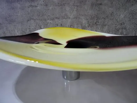 Wandteller in amber/ LASTRA di Vetro