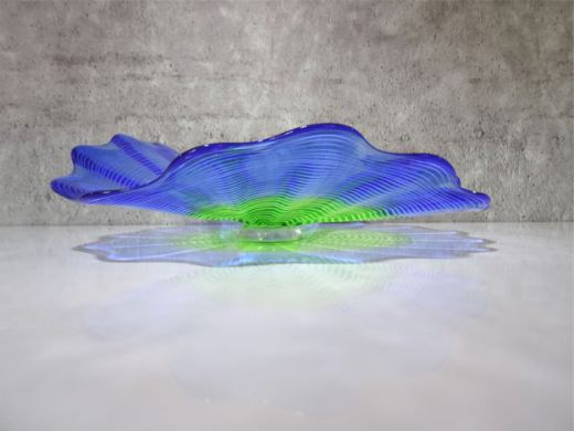 Glasteller in blau-grün/ FIORE di Vetro