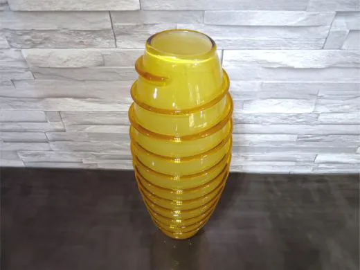 Glasvase in amber/ SERPENTE di Vetro