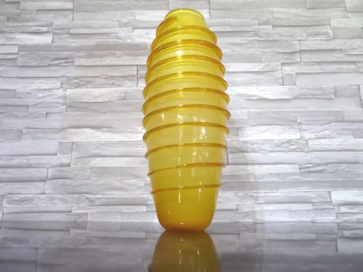 Glasvase in amber/ SERPENTE di Vetro
