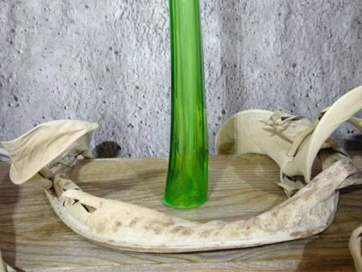 Glasskulptur in grün/ PAGLIA di Vetro