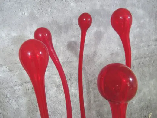 Glasskulptur 5-teilig in rot/ STELI di Vetro