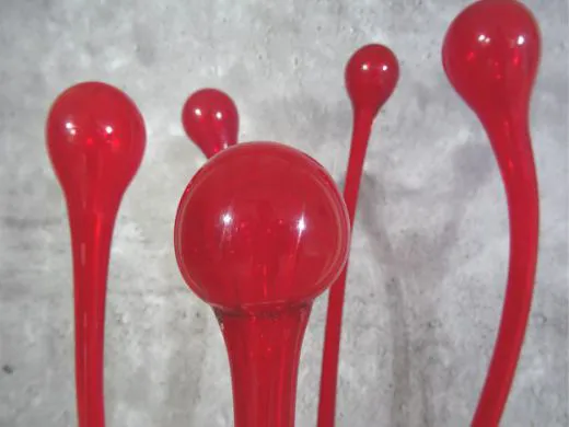Glasskulptur 5-teilig in rot/ STELI di Vetro