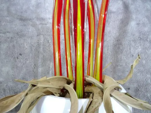 Glasskulptur 5-teilig in rot/ PAGLIA di Vetro