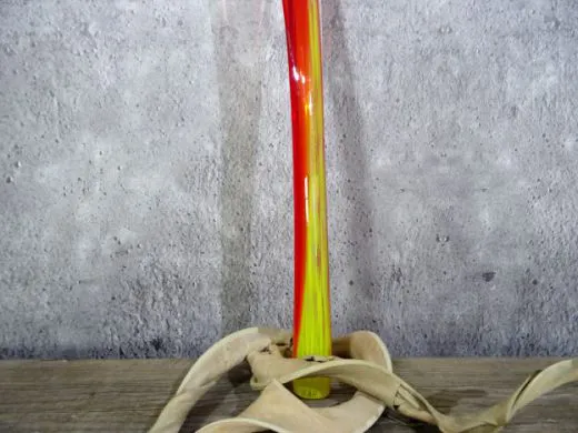 Glasskulptur in rot/ PAGLIA di Vetro