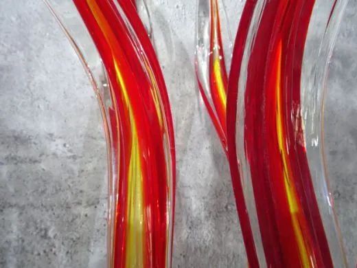 Glasskulptur 5-teilig in rot/ PAGLIA di Vetro