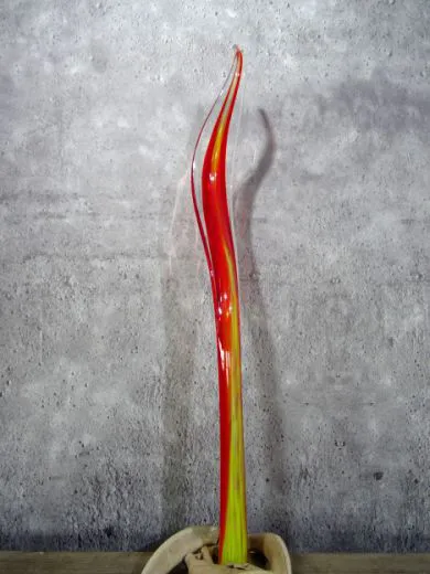 Glasskulptur in rot/ PAGLIA di Vetro