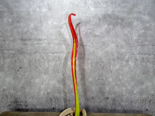 Glasskulptur in rot/ PAGLIA di Vetro