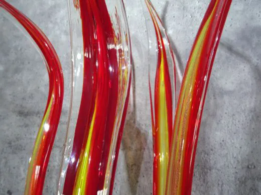 Glasskulptur 5-teilig in rot/ PAGLIA di Vetro