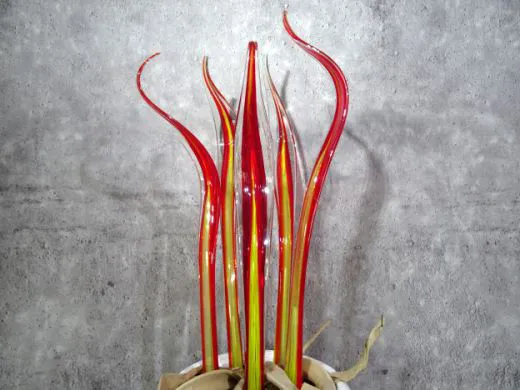 Glasskulptur 5-teilig in rot/ PAGLIA di Vetro