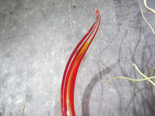 Glasskulptur in rot/ PAGLIA di Vetro